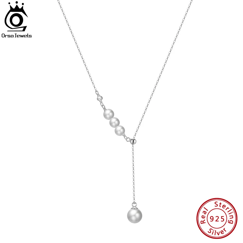 ORSA JEWELS-collar de perlas barrocas naturales de agua dulce, Plata de Ley 925, GPN18, hecho a mano