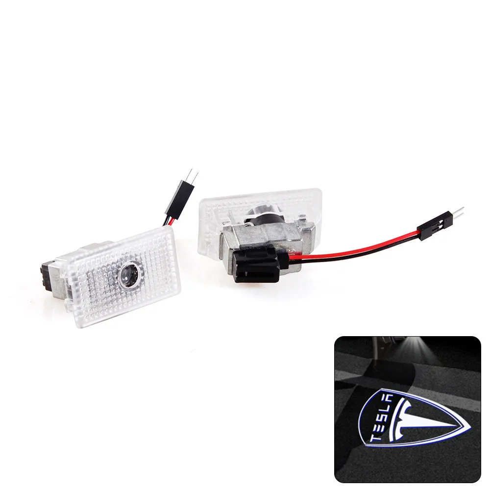 

2 pcs Car Door LED Logo Projector puddle lights Welcome Light Ghost Shadow for Tesla Model 3 Model S Model Y Model X Accessories