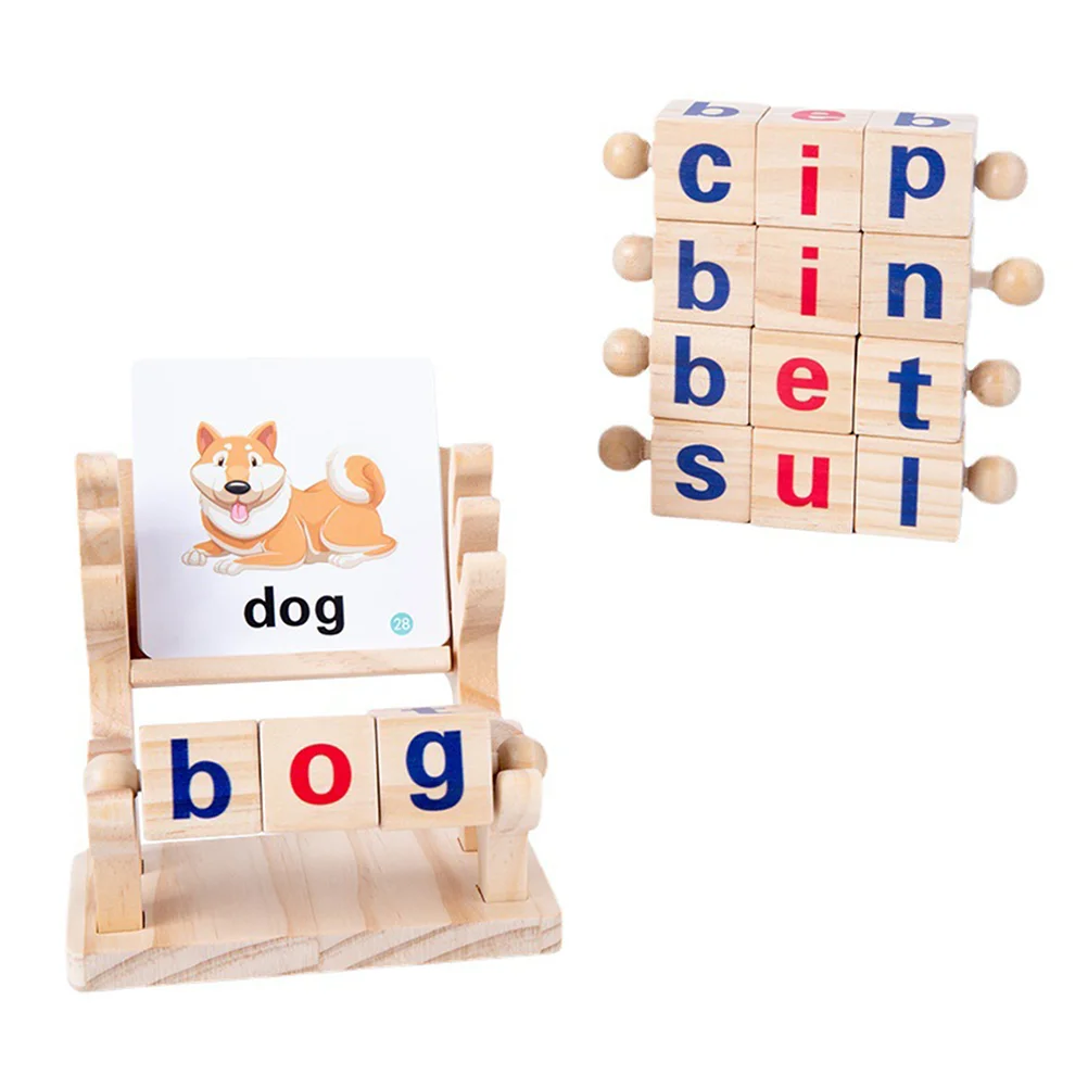 

Reading Blocks Blockmontessori Letters Wooden Word English Games Spelling Children Wood Puzzles Buildingeducational Matching