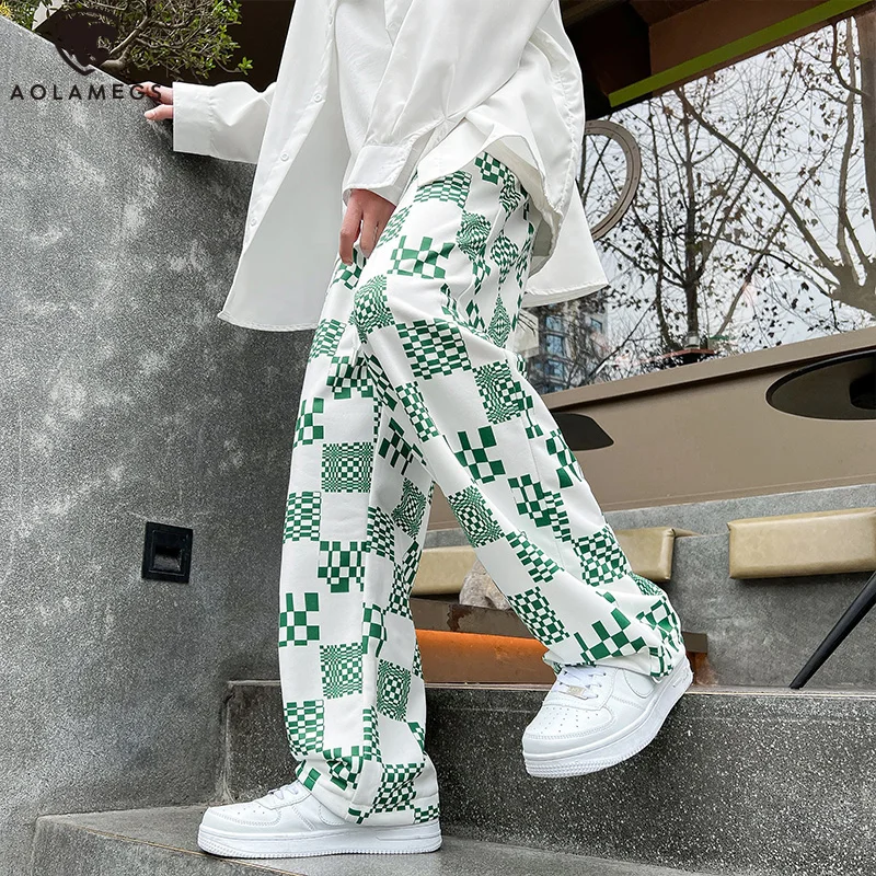 

Мужские брюки в клетку, с принтом, в стиле Харадзюку