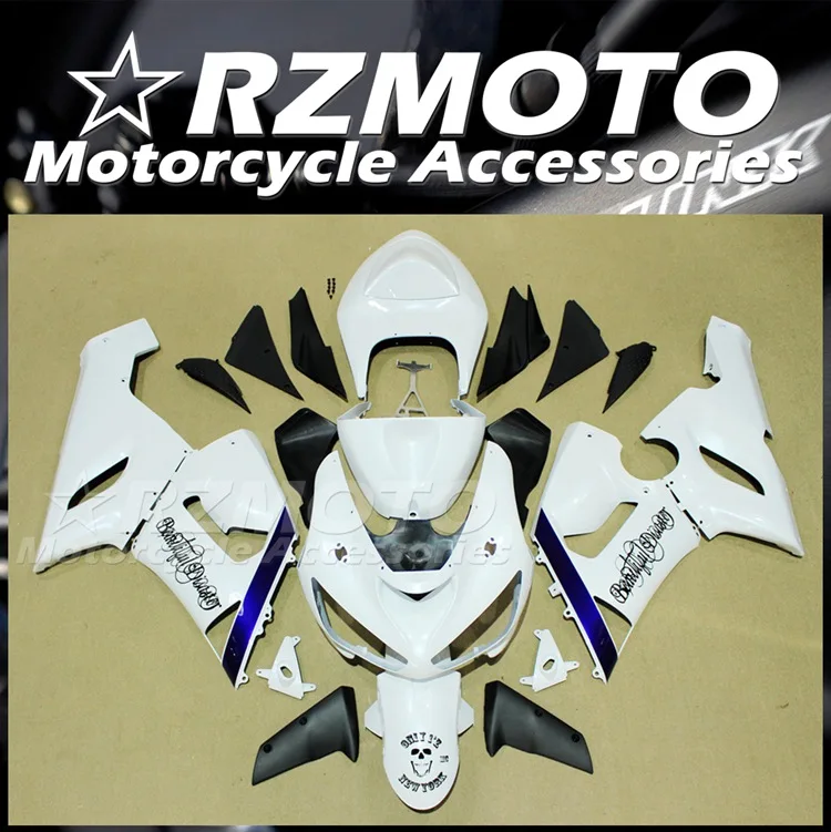 

4Gifts New ABS Fairings Kit Fit For Kawasaki Ninja ZX-6R 636 2005 2006 05 06 6R Bodywork Set Custom Free White