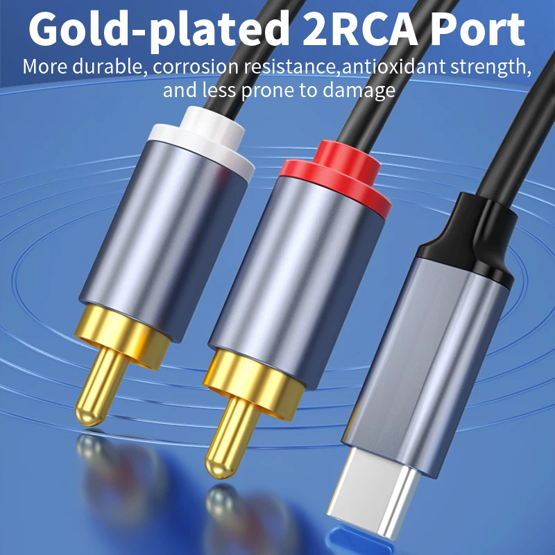 Кабель Unlink Type C to 2 RCA USB 2RCA Y Разветвитель для телефона ноутбука динамика усилитель