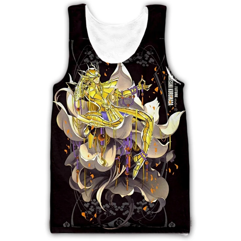 

phechion New Fashion Women/Men's 3D Print Anime Saint Seiya Tank Tops Harajuku Vest Summer Undershirt Shirts Streetwear D04