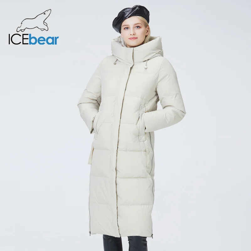 

ICEbear 2022 new women's long hooded jacket fashionable women's clothing winter women's coat GWD22580D