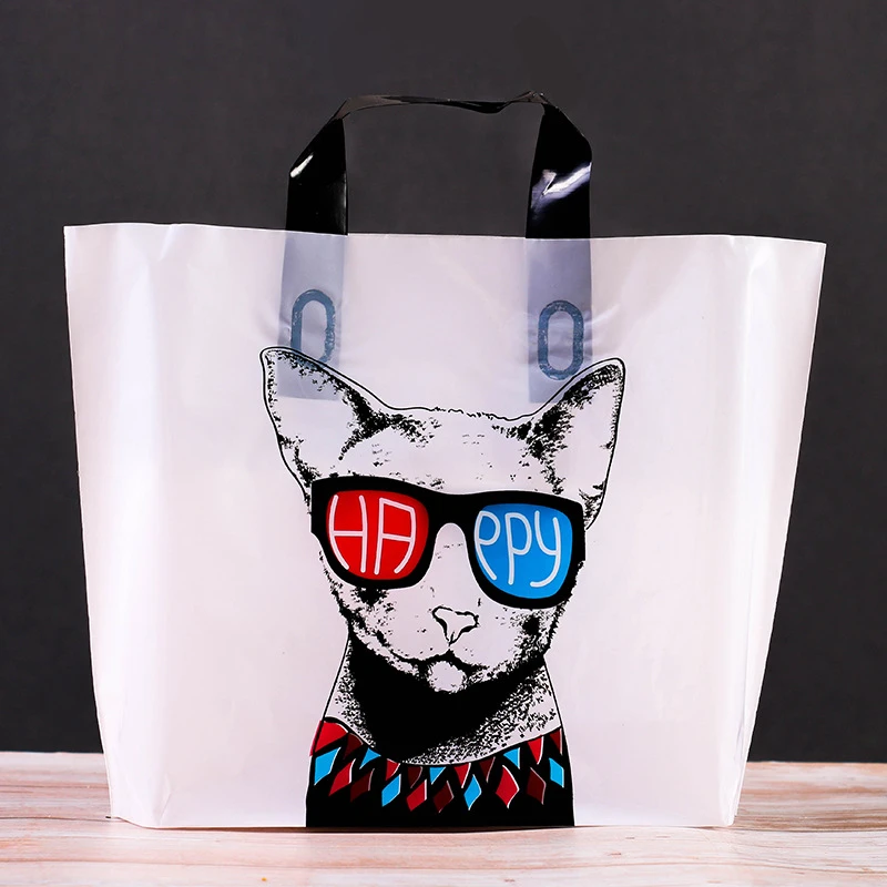 

Plastic Bags For Store Fashion Printing Bags To Pack Products Wholesale Items For Business Custom Packaging Clothes Tote Bag