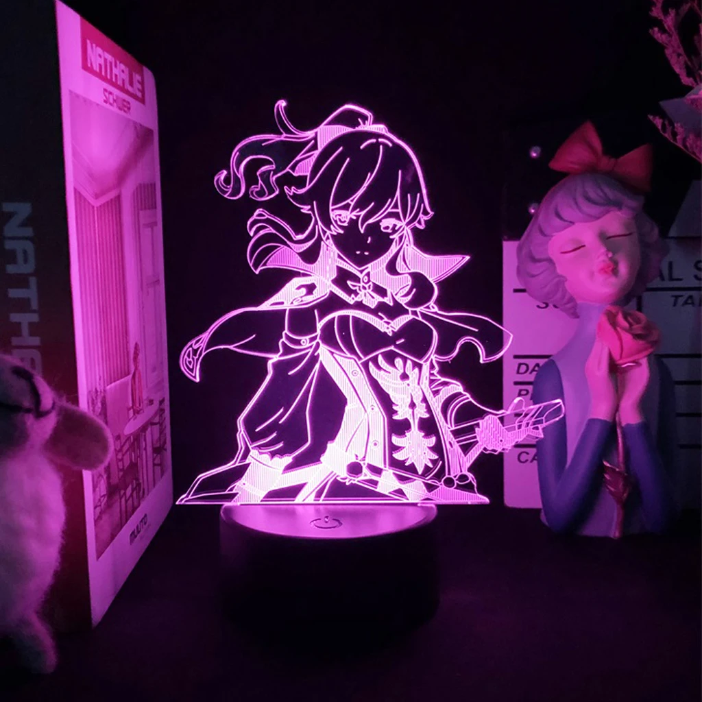Game Genshin Impact 3D Led Night Light Hu Tao Xiao Acrylic Board Souvenir Two Tone Lamp Anime Bedroom Decor Kid Christmas Gift - купить по