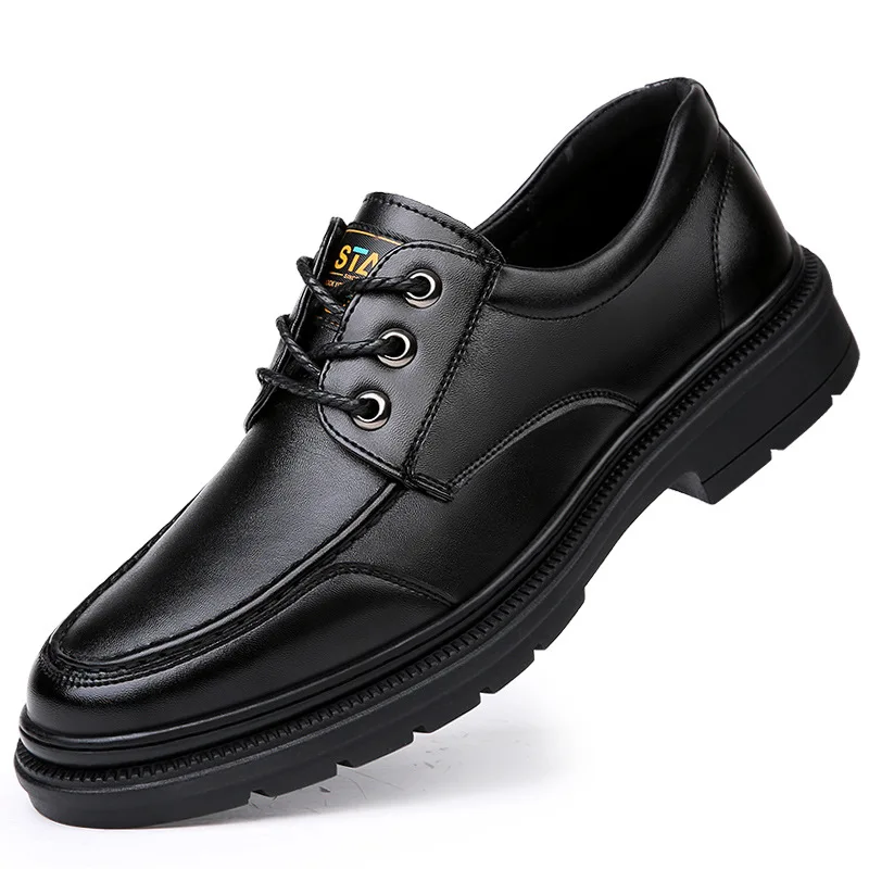 

Мужские повседневные ботинки из натуральной кожи, коричневые ботинки, дизайнерская формальная обувь, оксфорды для зимы