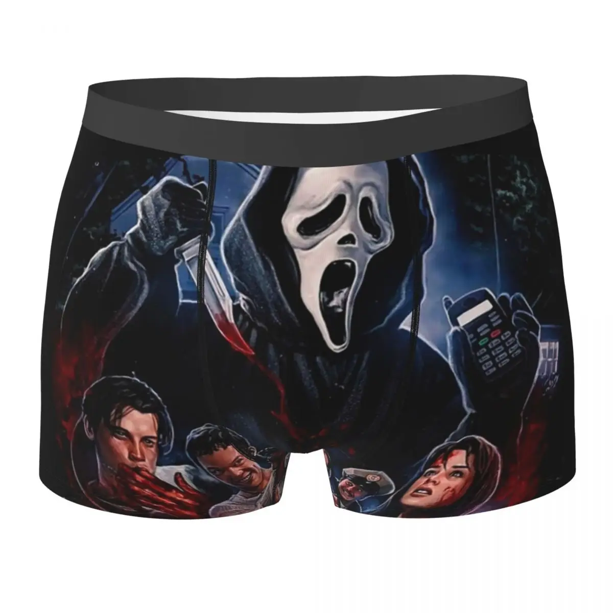 

Men Scream Movie Ghost Face Underwear Horror Halloween Humor Boxer Briefs Shorts Panties Homme Soft Underpants