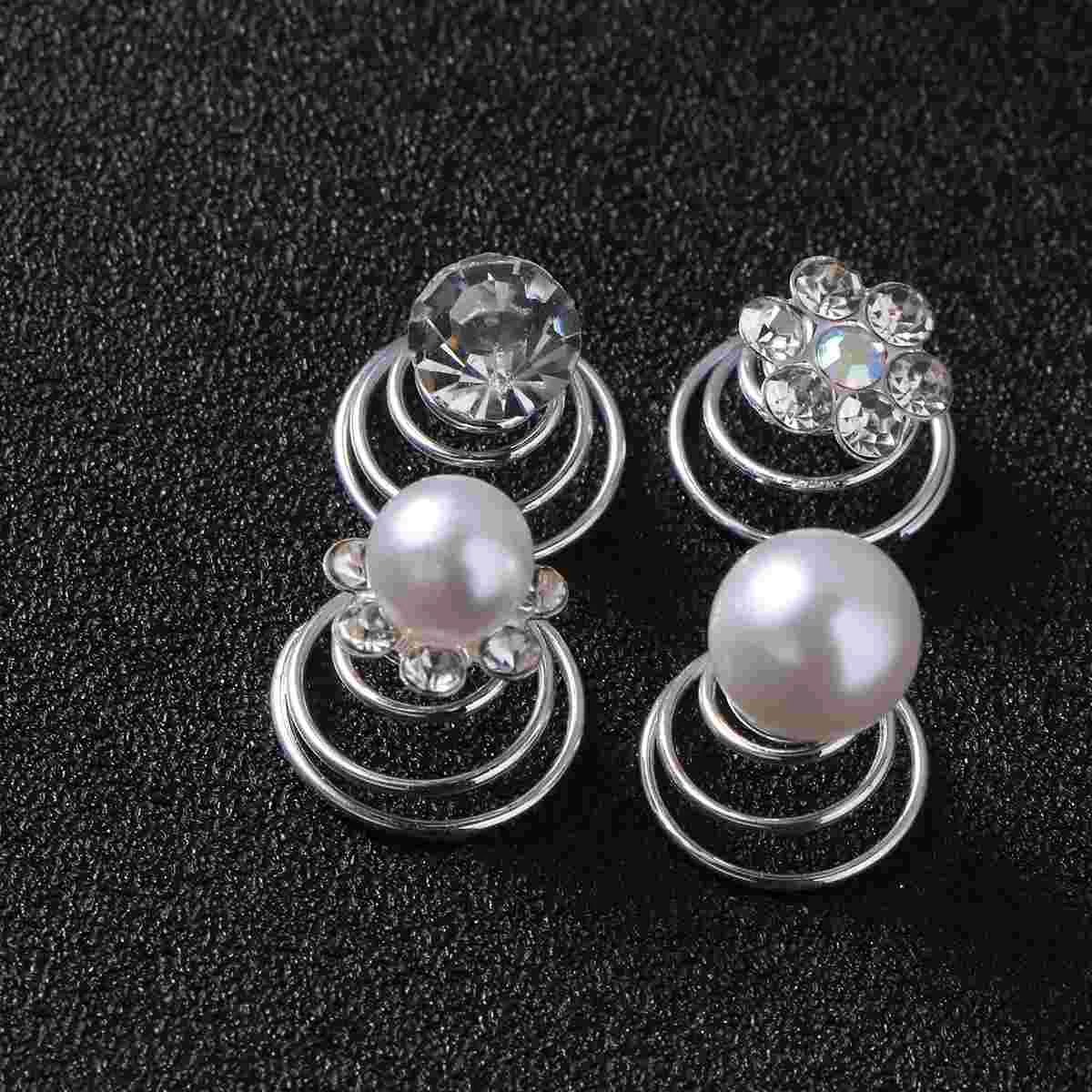 

Hairclips Rhinestoneaccessories Spiral Women Wedding Crystal Bridal Jewelry Braids Jewels Mini Flower Pin Clip Gemsstick