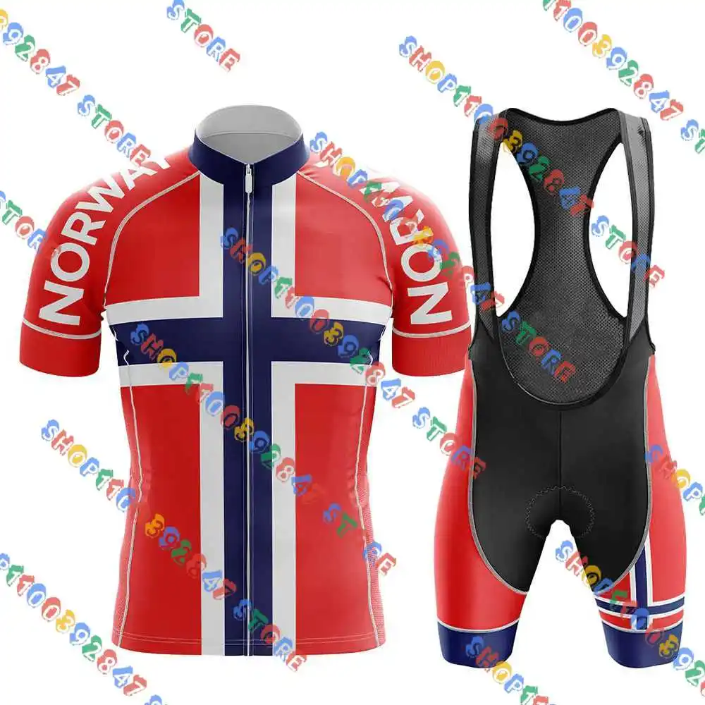 Комплект одежды для велоспорта из джерси с флагом норвегии комплект шортами и