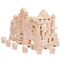 100 blocks made of barrels of beech wood lump logs baby toys for early education for children