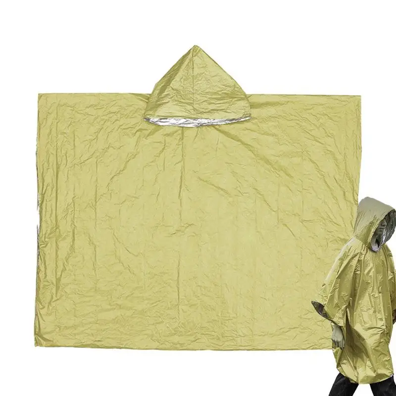

Adults Rain Poncho Rain Poncho Jacket Cape PE Aluminum Film Windproof Raincoat For Backpack Pocket Camping Outdoor