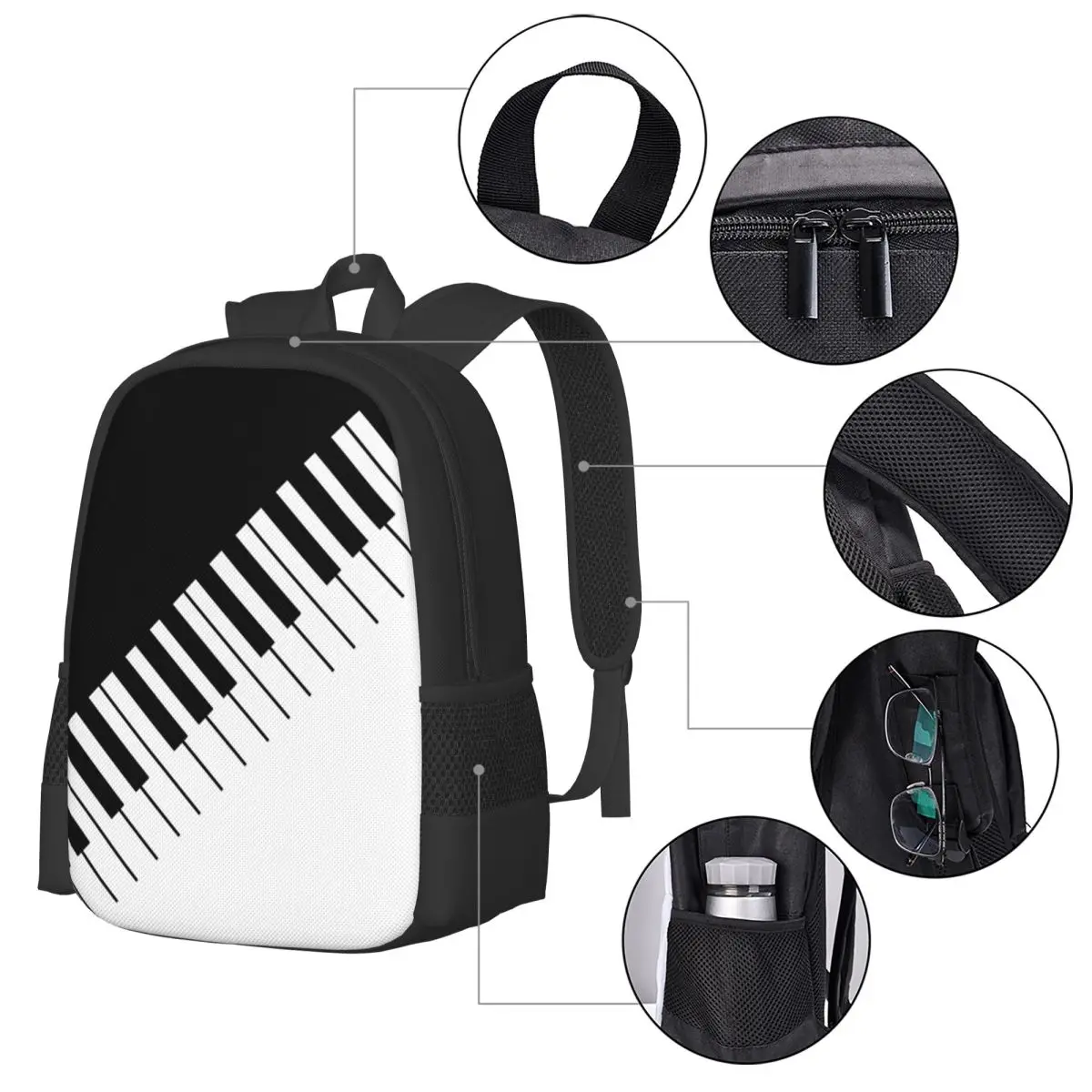 Рисунок 3 - Простой стильный школьный ранец Bling Music Note Piano