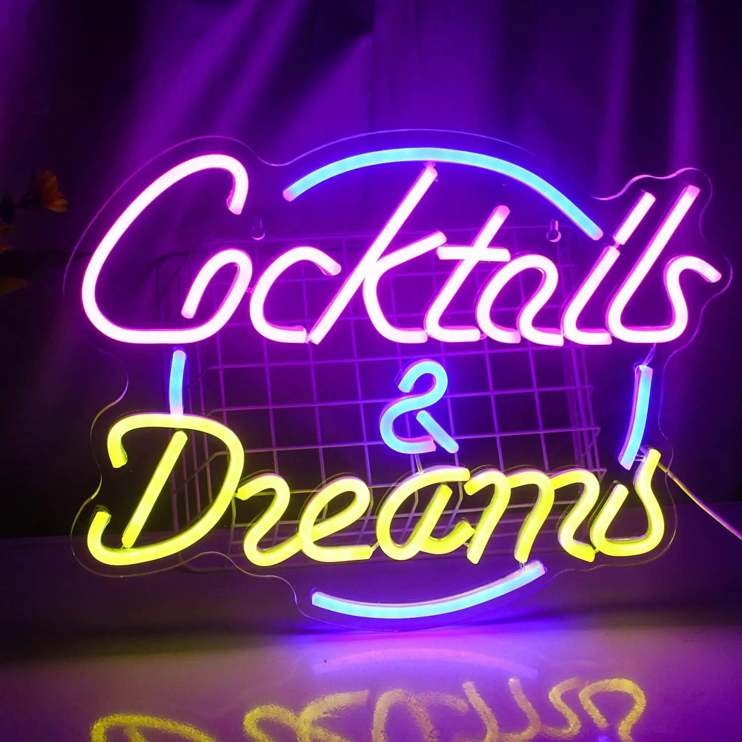 Неоновая вывеска Cocktails &amp Dreams подходящая для украшения стен бара питание от USB