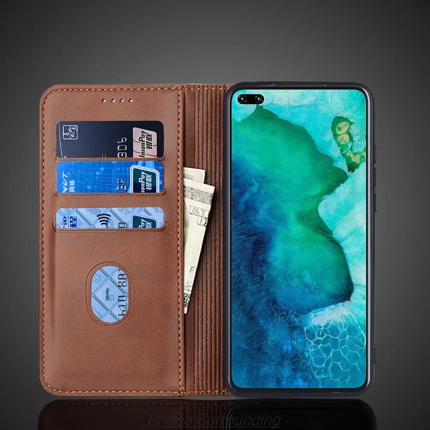 Кожаный чехол для Huawei Honor View 30/Honor View30 Pro кобура с магнитным притяжением откидная