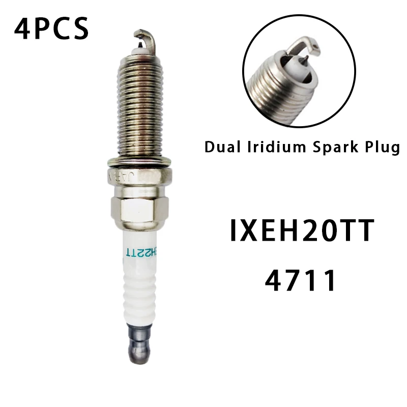 

4pcs/lot IXEH20TT-4711 Dual Iridium Spark Plugs For Nissan Teana 2.0/2.5L Renault Megane Toyota Subaru Peugeot Mazda Bezz