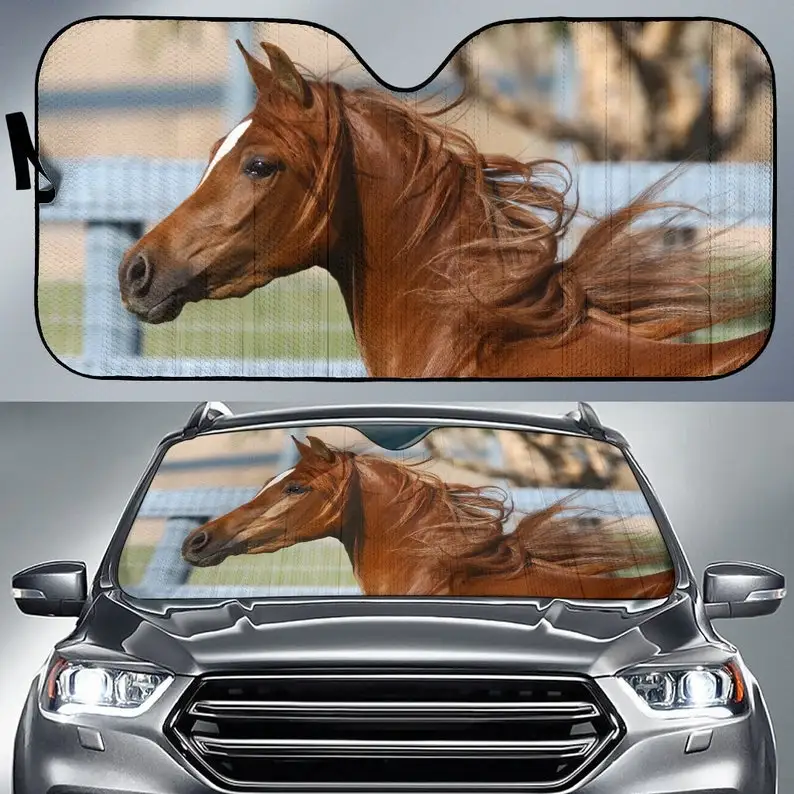 

Chestnut Arab Horse Sunshade for Car Windshield