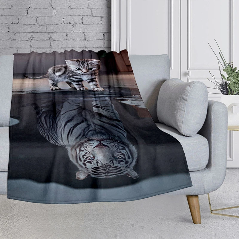 

Tiger customization thin blanket adult sofa travel home lightweight warm blankets for bed custom blanket blankets blanket bed