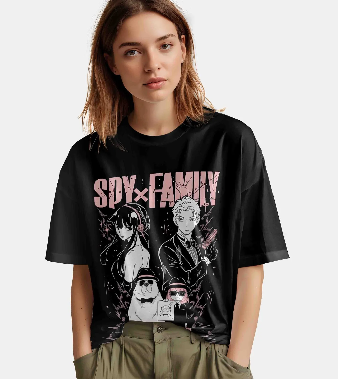 Фото Футболка Spy x Family, футболка Ани, футболка Лоида Форджера, футболка Йор, топ Бонда Сильвии в стиле аниме. №4