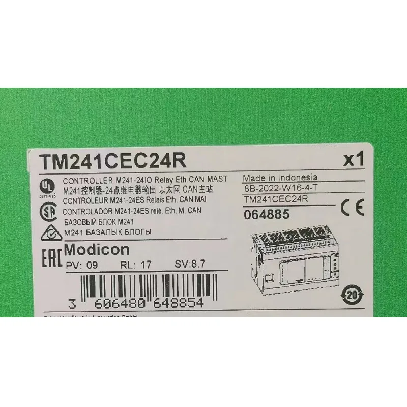 Контроллер хоста m241cec24r PLC 24-точечный ввод/Выходной программируемый контроллер