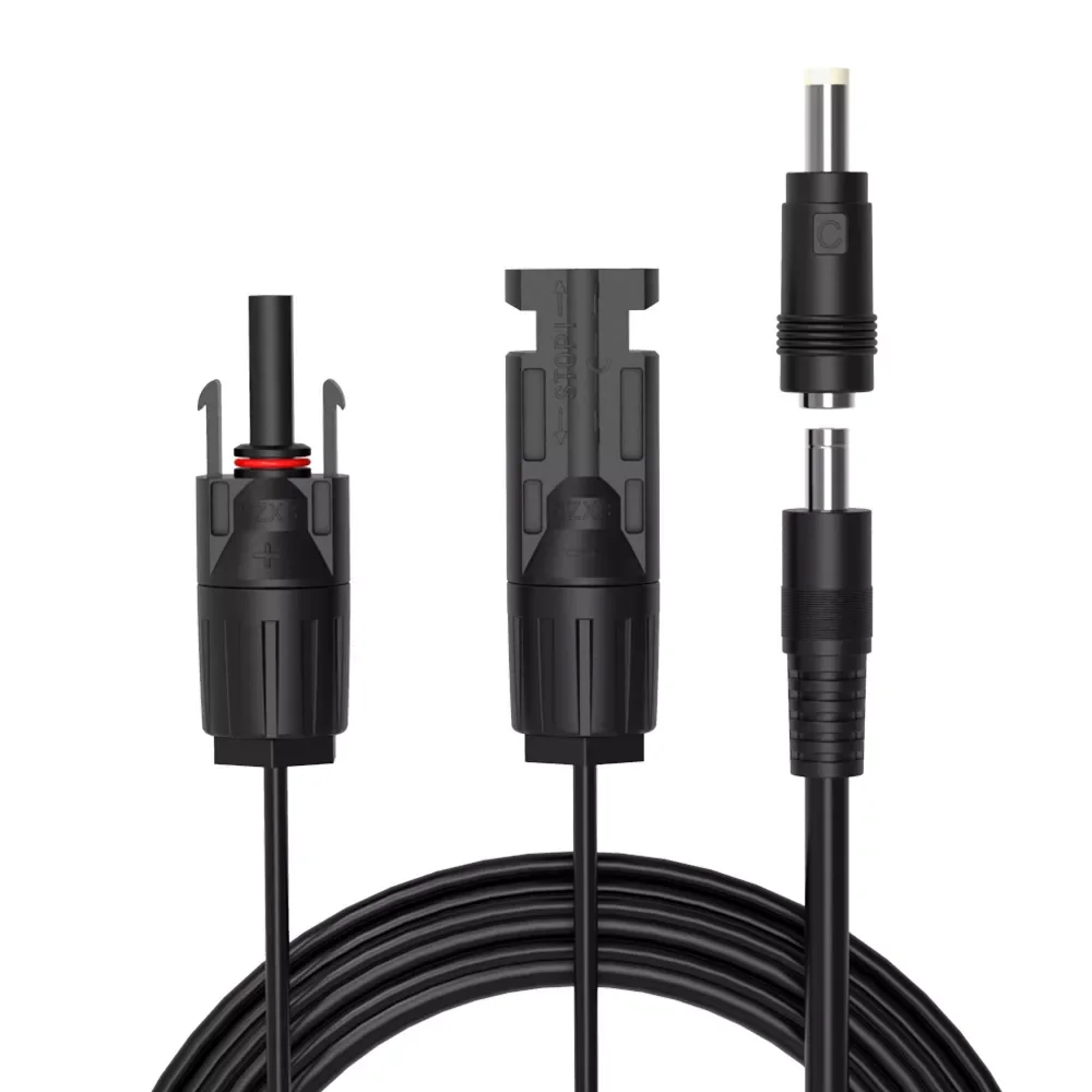 

Solar Cable 1.5M 16AWG with Female and Male Connector DC 5.5mm x2.1mm Solar Adapter Kit Tools for Solarpanel Generator