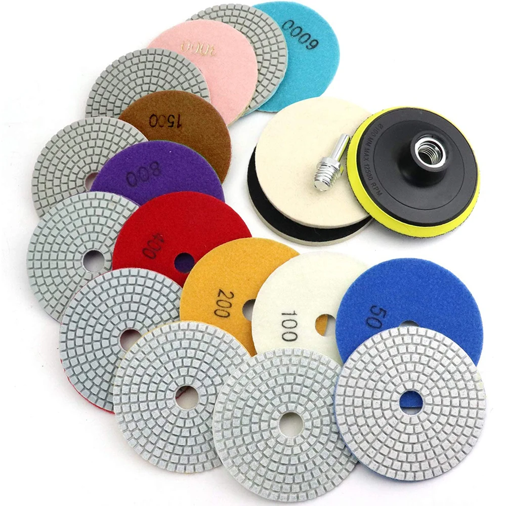 

80mm 100mm Diamond Polishing Pad 3" 4" 5" Wet Buff Disc Abrasive for Sanding Marble Granite Concrete Grinding Countertop Stone