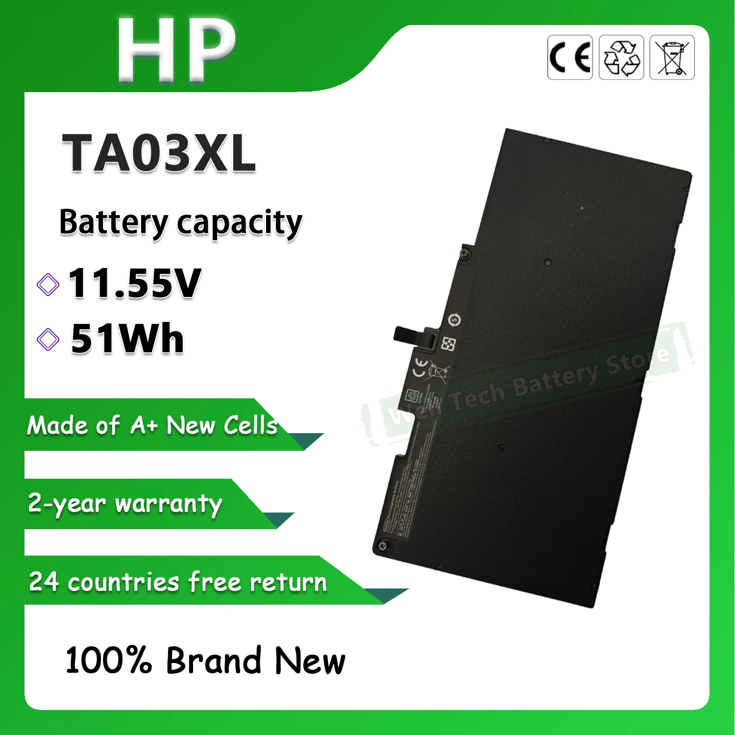 11 55 В 51 Втч TA03XL Аккумулятор для ноутбука HP EliteBook 755 840 848 850 G4 Series