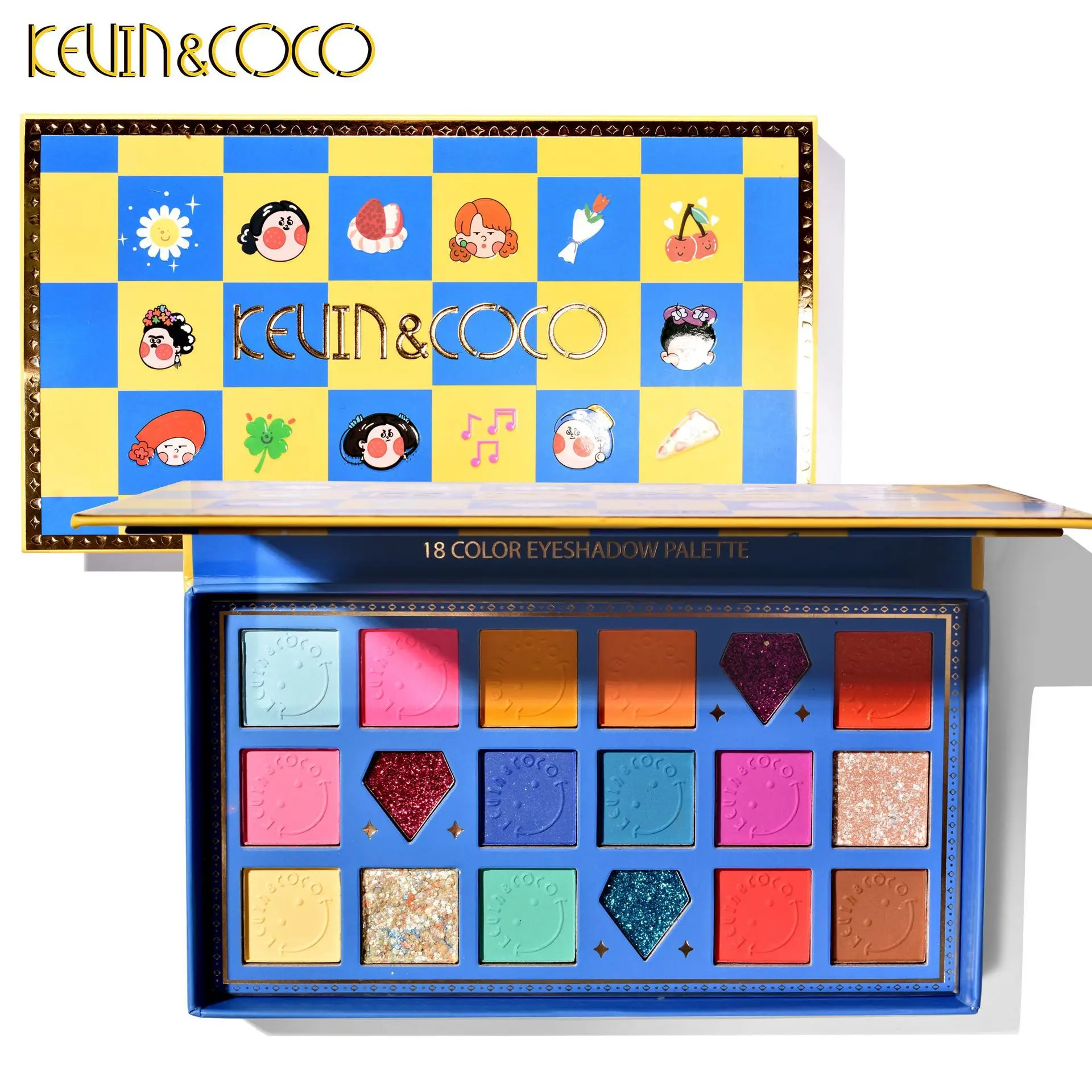 

18colors Eyeshadow Makeup Palette Bright Eyeshadow High Quality Palette Eyeshadow Shimmer Matte Pigmented Blue Eye Shadows