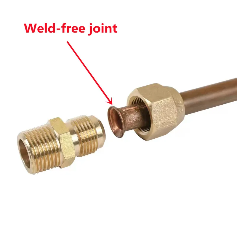 

1pc Air Conditioning Copper Tube Female-Male SAE Flare Thread Tube Adapter 1/4 3/8 1/2 5/8 3/4 Reducer Joint Brass Pipe fitting