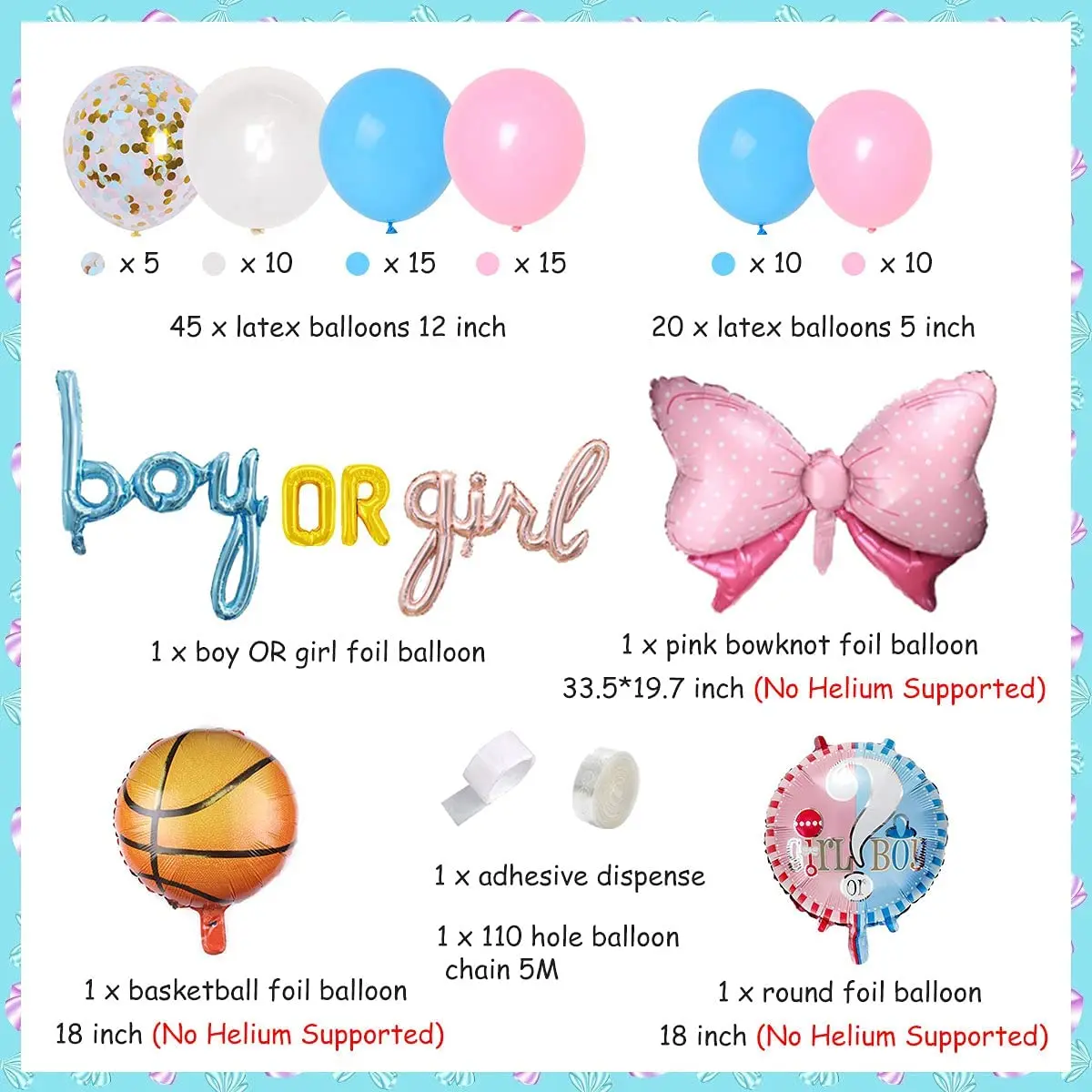 

Баскетбольная тема SURSURPIRSE, бант, пол, раскрываемая фольга, золото, конфетти, розовый шар, гирлянда, Детские принадлежности для душа