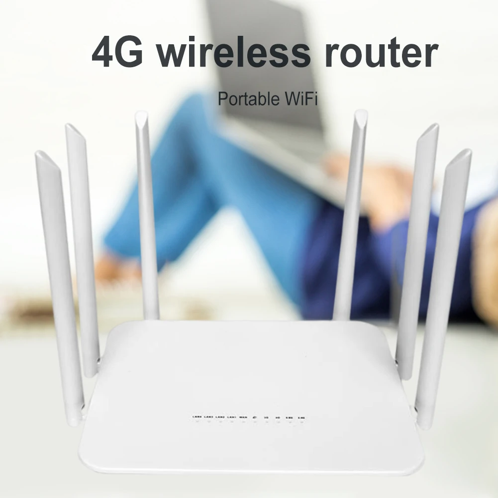 

Wireless Modem WAN LAN 4G Broadband Wireless Router SIM Card with Antenna Multi Network Interface Plug and Play