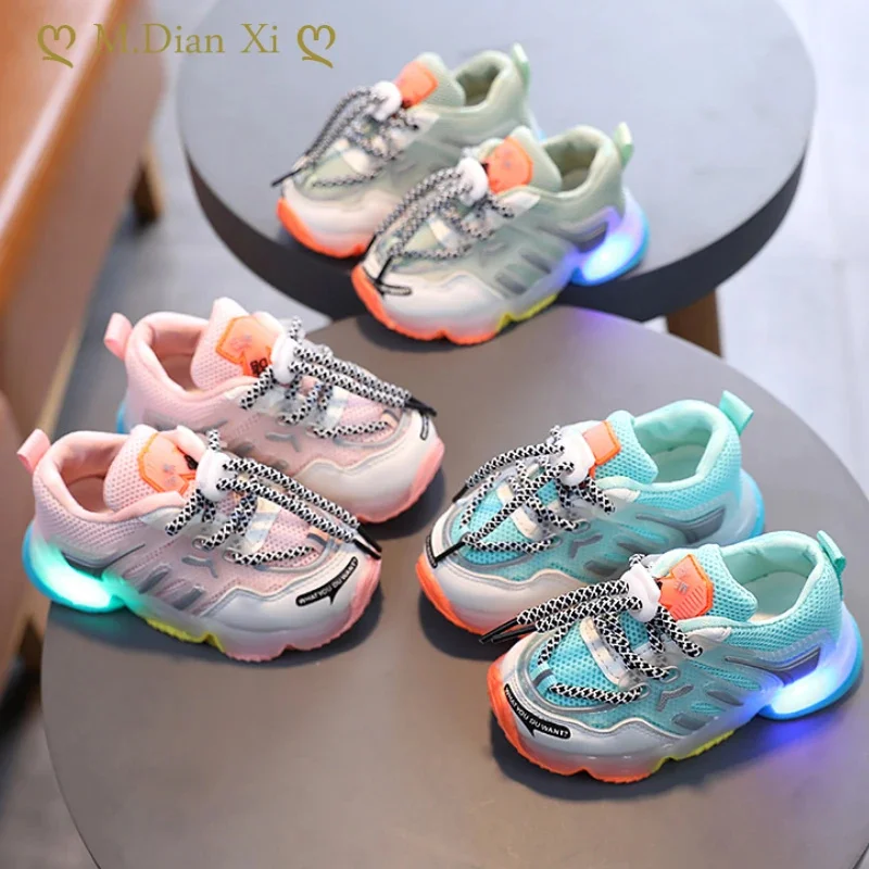 

Весенние новые детские кроссовки с мигающими огнями для малышей Маленькие Детские кроссовки со светодиодной подсветкой детская обувь для мальчиков и девочек спортивная обувь для бега