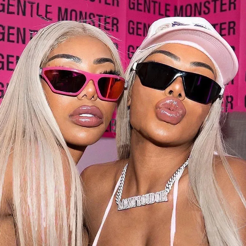 

Солнцезащитные очки Cateye в стиле панк для женщин Y2k летние модные очки зеркальные Спортивные солнцезащитные очки для мужчин и женщин трендов...