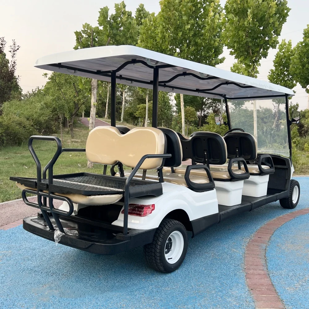2024 белая электрическая тележка для гольфа на внедорожник 2 4 6 8 мест литиевая