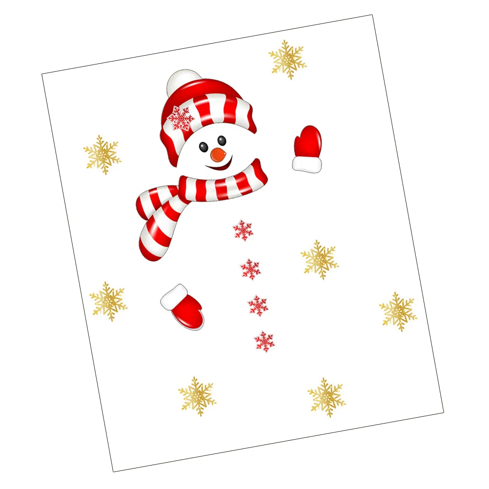 

Christmas Door Stickers Christmas Wall Decoration Christmas Refrigerator Stickers Snowman Refrigerator Sticker