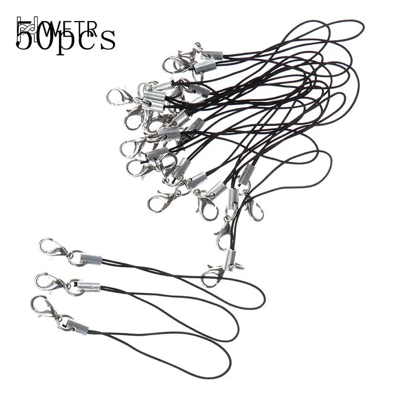 

50pcs Lanyard Lariat Strap Cords Lobster Clasp Rope Keychains Hooks Mobile Set Charms Keyring Bag Accessories Key Ring