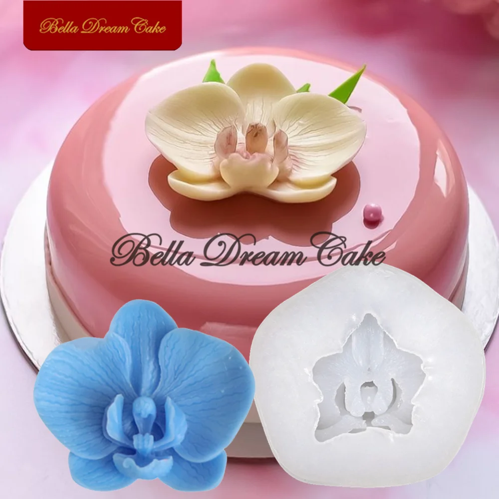 

Силиконовая форма в форме бабочки и орхидеи, 3D формочка для мастики, желе, глины, мыла, свечи, инструменты для украшения тортов, кухонная посу...