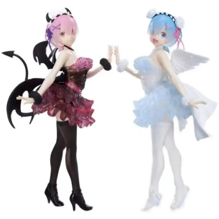 

23cm Re:ZERO -Starting Life in Another World Anime Figure Angels Rem Demons Ram Action Figure Rem/Ram Figurine Model Doll Toys