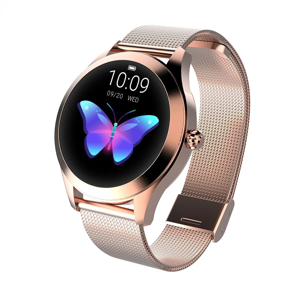 

IP68 Waterproof Smart Watch Women Lovely Bracelet Heart Rate Sleep Monitoring Smartwatch For IOS Android KW10 Gold Band Genuine