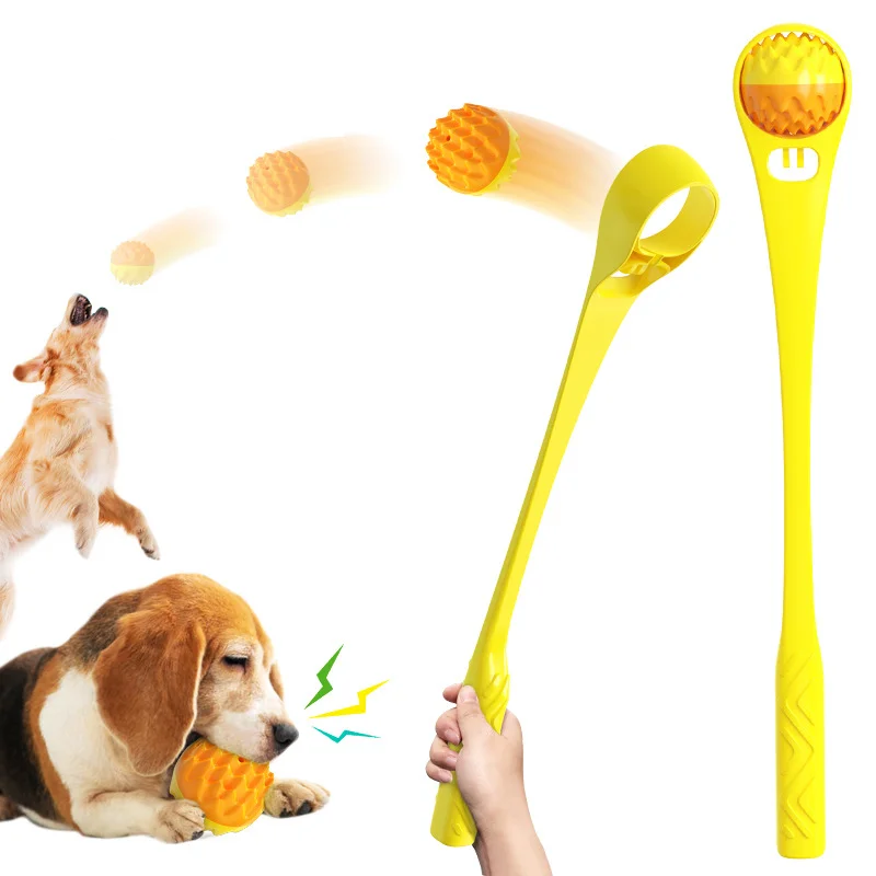 

Dog Tossing Toy Ball Launcher Club Throwing Training Dog Toys Outdoor Thrower with Balls Funny Pet Interactive Dog Accessories