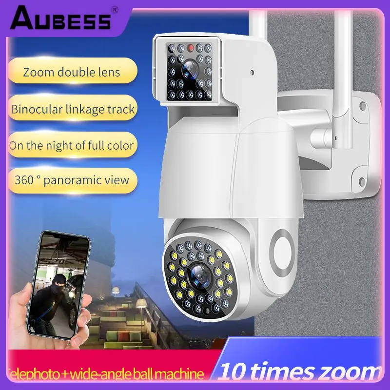 

Auto Tracking Ptz Ip Camera Two Way Voice Intercom Surveillance Camera Night Cctv Camera 1080p Waterproof Dual Lens