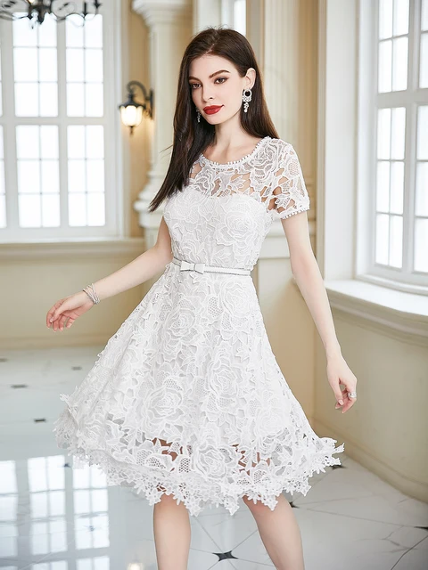 белое ажурное платье