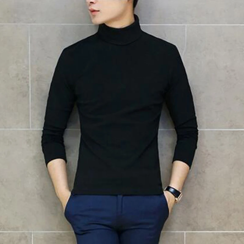 

New Winter Turtleneck Thick Mens Sweaters Casual Turtle Neck Solid Color Quality Warm Slim Turtleneck Sweaters Pullover Men