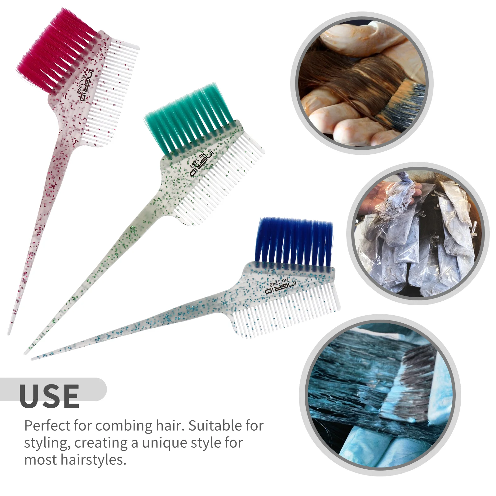 3 шт. кисть для краски волос гламурная расческа окрашивания аппликатор оттенок