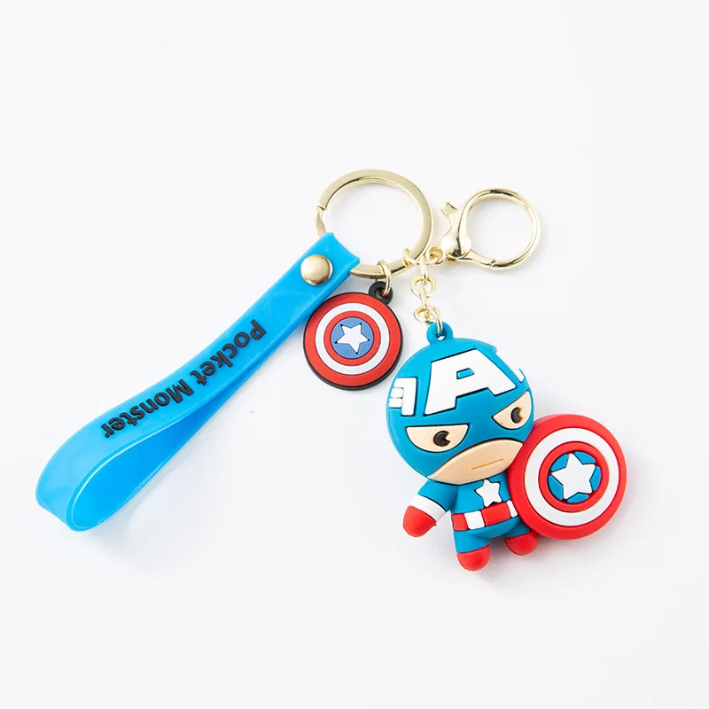 Buy Disney Marvel Cartoon Avengers Alliance Anime Spider-Man Epoxy Doll Keychain Bag Jewelry Car Pendant Cute Toy Gift on
