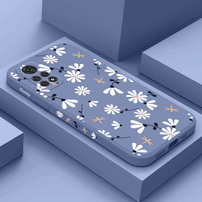 

Daisies Fly Phone Case For Xiaomi Redmi Note 12 11 11S 10 10T 10S 9 9S 8 7 Pro Plus 4G 5G Liquid Silicone Cover