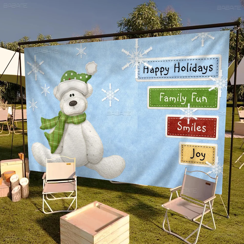 Teddy Bear Large Size Flags Printing Patterns Interesting Birthday Party Decorations Banner