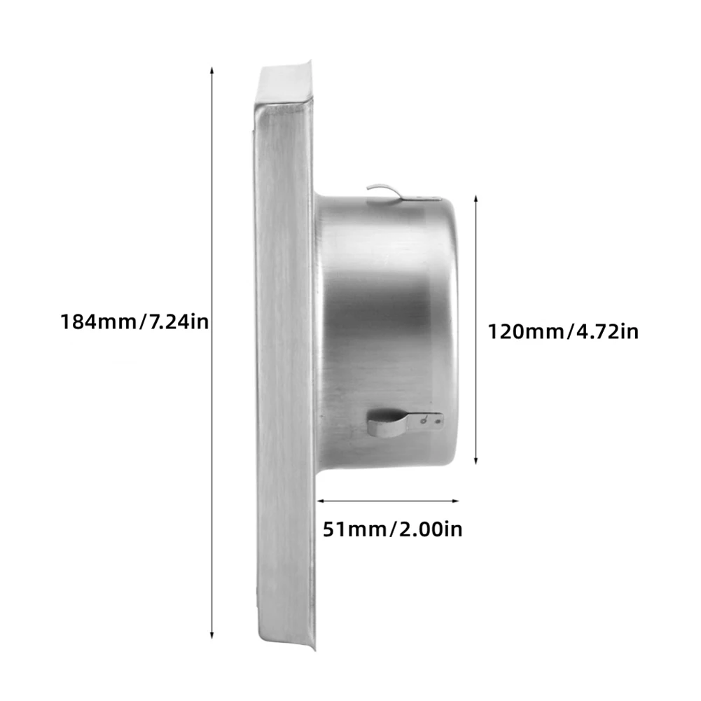 

Rainproof Cap Stainless Steel Vent 125/150mm 1PCS 304 Stainless Steel Modern Homes Movable Square Vents Brand New