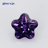 size 4x410x10mm amethyst flower shape 5a cz stone synthetic gems cubic zirconia for jewelry