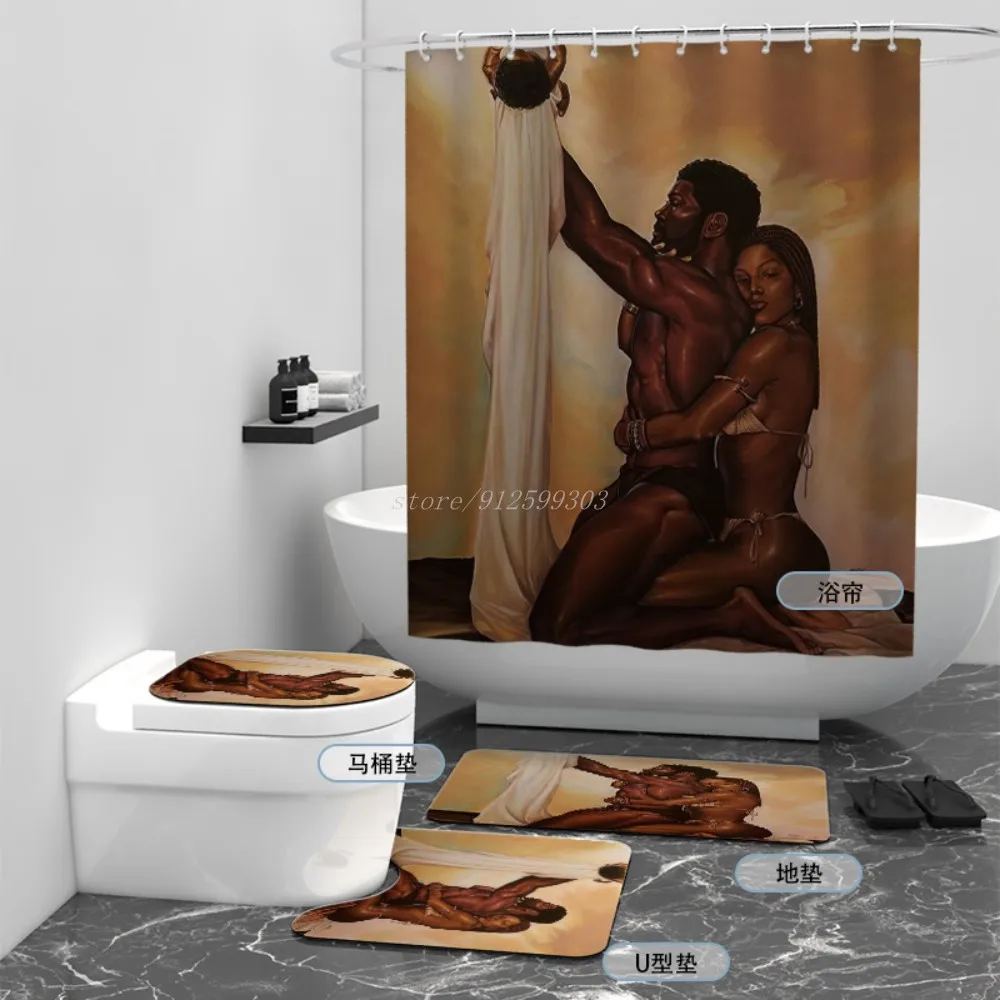 Африканский сильный человек сексуальная девушка душ раньше влюбленный